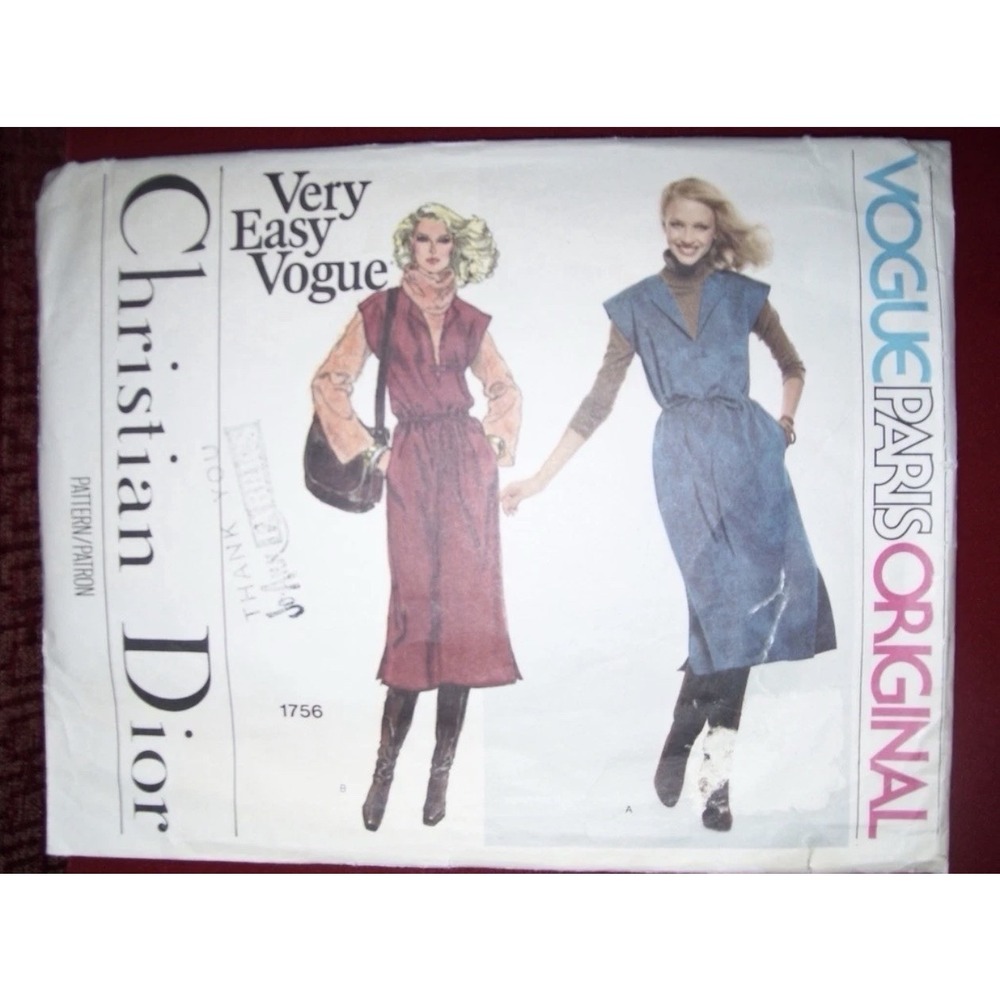Vogue Paris Original 1756 Christian Dior Sewing Pattern Jumper Size 10 Uncut